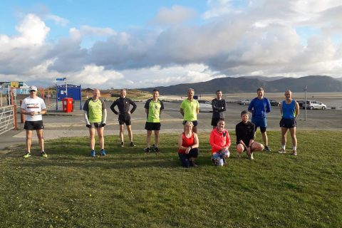 NWRRC Starting Training Again. Photo Of Some Club Memebers On Llandudno West Shore.