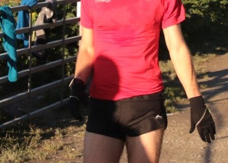 Mark Jessett Dazzled In The Sun At Conwy Parkrun.